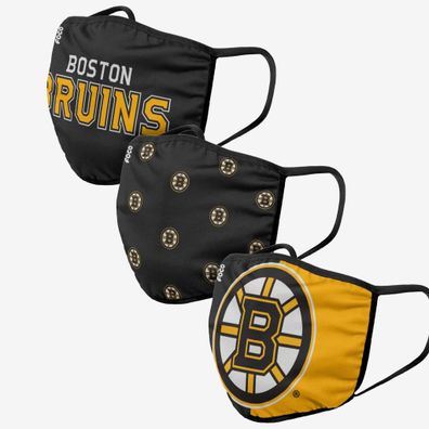 NHL Boston Bruins 3er Set Gesichtsabdeckung Mundschutz Face Cover Mask
