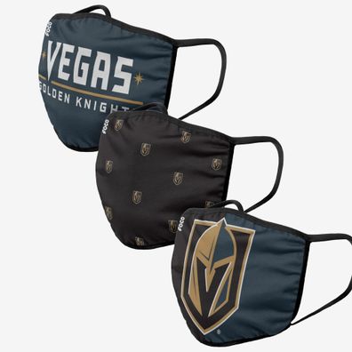 NHL Vegas Golden Knights 3er Set Gesichtsabdeckung Mundschutz Face Cover Mask