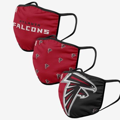 NFL Atlanta Falcons 3er Set Gesichtsabdeckung Mundschutz Face Cover Mask