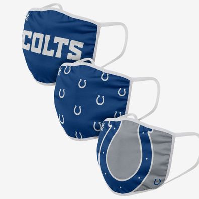NFL Indianapolis Colts 3er Set Gesichtsabdeckung Mundschutz Face Cover Mask