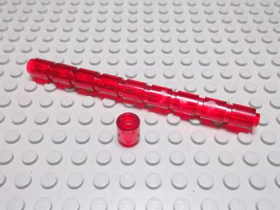 Lego 10 Rundsteine hohle transparent rot Steine 1x1 3062b Set 6970 7713 9355 7646