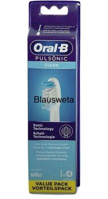 4x Stück Oral-B Pulsonic clean Aufsteckbürsten für Oral-B Pulsonic Schallzahnbürsten