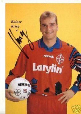 Rainer Krieg Bayer Uerdingen 1994-95 Autogrammkarte + A 69830