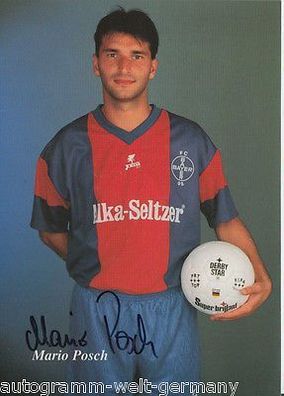 Mario Posch Bayer Uerdingen 1992-93 Autogrammkarte + A 69810