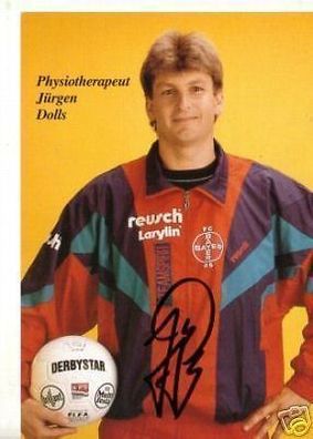 Jürgen Dolls Bayer Uerdingen 1994-95 Autogrammkarte + A 69828