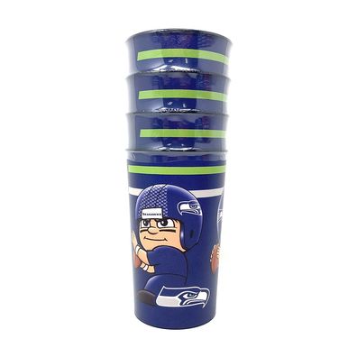 NFL Seattle Seahawks Partybecher Trinkbecher Set 4-Stück Becher Cup 525ml