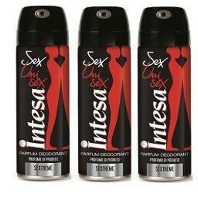 Intesa Unisex Sextreme Parfum Deodorant Spray 3 x 125 ml