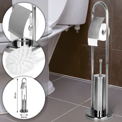Aquamarin® Klobürste WC-Garnitur Toilettenbürstenhalter Toilettenpapierhalter