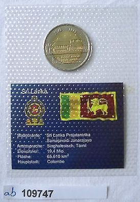 Bi-Metall Münze 10 Rupees Sri Lanka 1998 in TOP Erhaltung im Blister