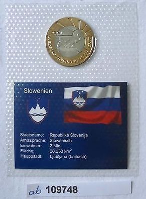 Bi-Metall Münze 500 Tolarjev Slowenien 2002 in TOP Erhaltung im Blister