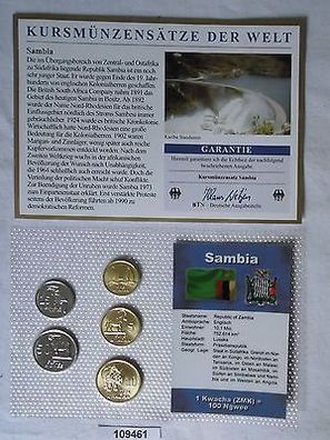 Kursmünzsatz Namibia 5 Münzen 1 Kwacha bis 50 Ngwee in TOP Erhaltung im Blister