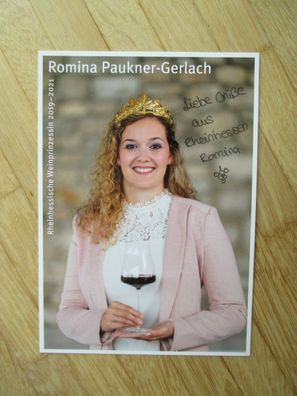 Rheinhessische Weinprinzessin 2019/2021 Romina Paukner-Gerlach hands. Autogramm!!!