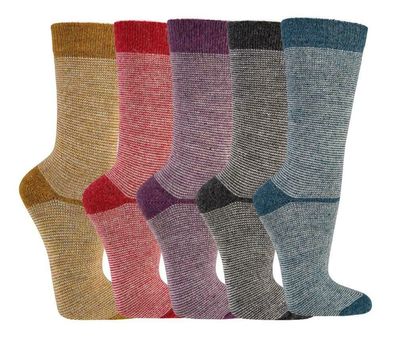 2 Paar Socken mit Merino und Alpaka Wolle für Damen und Herren Ringel bunt
