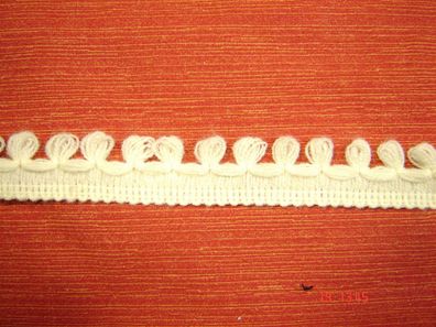 Borte Band Polyacryl mit kleinen Pompons 2,2cm breit hellgelb je 1 Meter