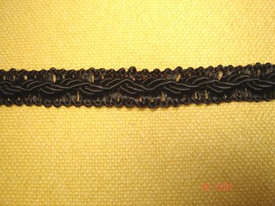 Posamentenborte feine Trachtenborte seidig glänzend schwarz 1,1 cm breit je 1 Meter