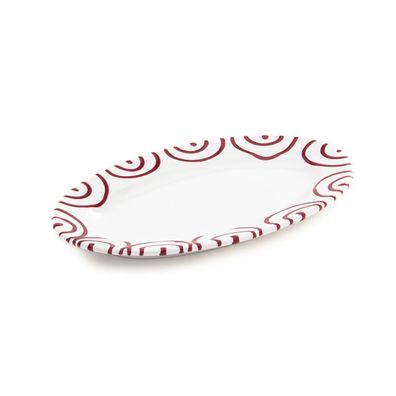 Gmundner Keramik 'Rotgeflammt - Platte oval/ Fahne Gourmet (21x14cm)'