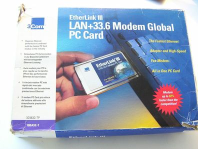 Etherlink III Lan + 33.6 Modem Global PC Card 3Com 3C5630-TP
