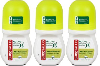 Borotalco Roberts Deo- roll-on Active Zeder & Lime 3 x 50ml ohne Alkohol