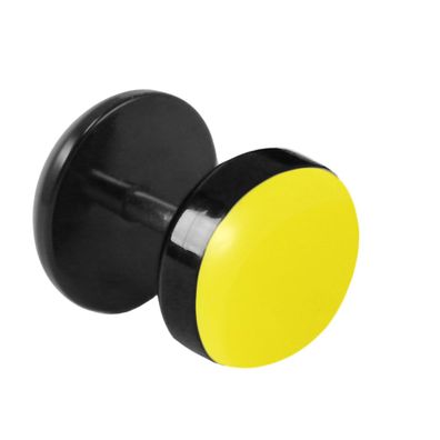 Fake Plug Ohrstecker Emaille in gelb 1 Stück Ohrschmuck Ohrring