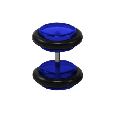Fake Plug Ohrstecker in blau 6 mm 1 Stück Ohrschmuck Ohrring
