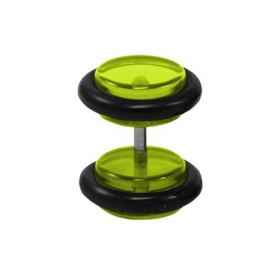 Fake Plug Ohrstecker in grün 4 mm 1 Stück Ohrschmuck Ohrring