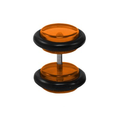 Fake Plug Ohrstecker in orange 10 mm 1 Stück Ohrschmuck Ohrring