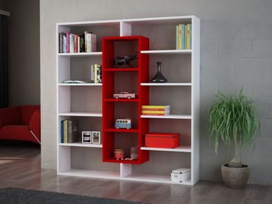 Bücherregal Ample Weiß Rot