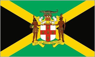 Fahne Flagge Jamaika mit Wappen Premiumqualität