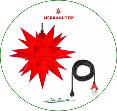 Herrnhuter Stern 40 cm Sterne rot wetterfest Kunststoff für Außen 5 m Kabel LED