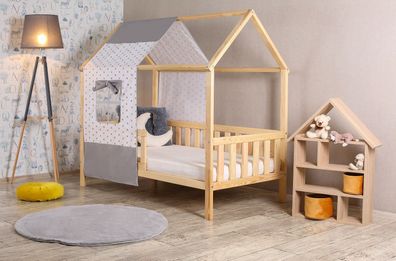 Kinderbett Jugendbett Holz Haus mit Dach 160x80 und 180x80 Clamaro