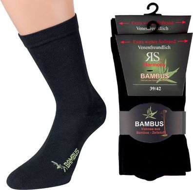 2 bis 10 Paar Bambussocken extra weit breit venenfreundlich Problemfüße Socken