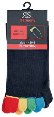 1 bis 10 Paar Zehensocken Baumwolle Zehenstrumpf fünf bunte Zehen Socken