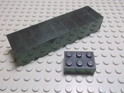 Lego 10 Basic Steine 2x3 hoch schwarz 3002 Set 6399 4184 10227 6391