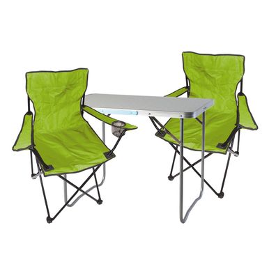 3-tlg. lime Campingmöbel Set, Tisch mit Tragegriff und Campingstuhl mit Tasche