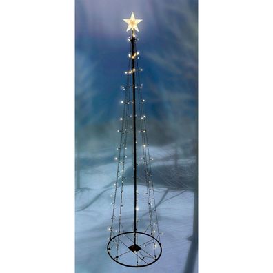 LED Weihnachtsdekoration Metall Weihnachtsbaum Tannenbaum warmweiß 70 LED 120cm