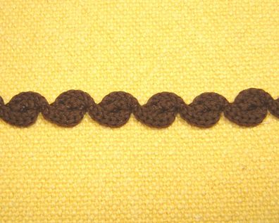 Borte Band rehbraun kleine Bogen wie Rocaille 0,8cm breit je 1 Meter