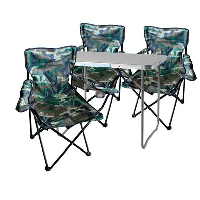 4-tlg. Camouflage Campingmöbel Set, Tisch mit Tragegriff und Stühle mit Tasche