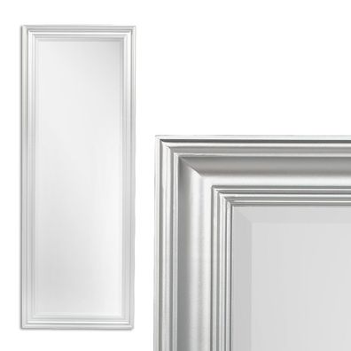 Spiegel GARVIN Glanz Silber ca. 140x50cm Modern Schlicht Wandspiegel Facette