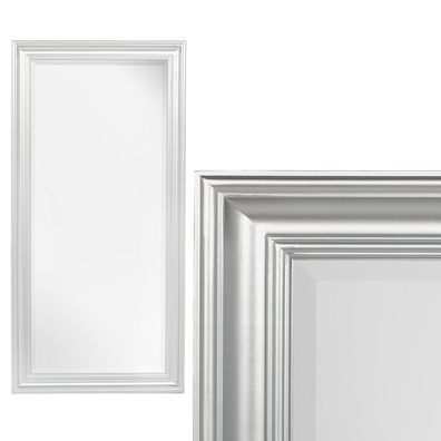 Spiegel GARVIN Glanz Silber ca. 120x60cm Modern Schlicht Wandspiegel Facette