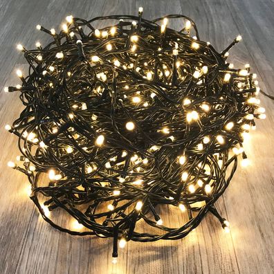 400er LED Lichterkette Grünes Kabel Weihnachtslichterkette innen/ außen Warmweiß
