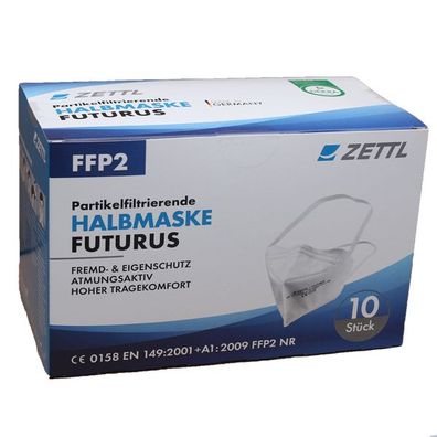 Zettl Futurus FFP2 Maske mit Kopfgummi und Draht in Deutschland hergestellt