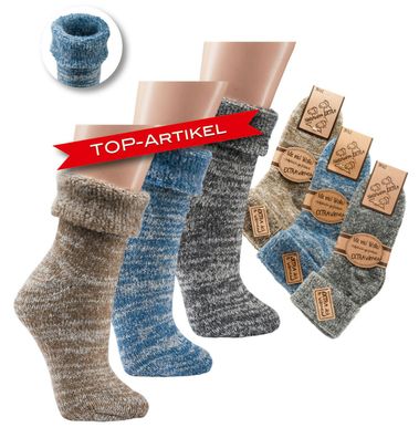 1 Paar MEGA 65% Wolle Thermosocken Home Socks für Damen und Herren Gr. 35-50