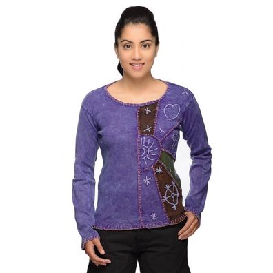 Patchwork Shirt "Devi" Pullover Oberteil Sweatshirt Freizeitshirt Hippie Goa