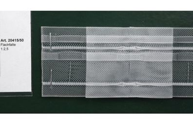 10 m. Gardinenband 50 mm Faltenband Flachfalte 1/2,5 Transparent Raffband 20415