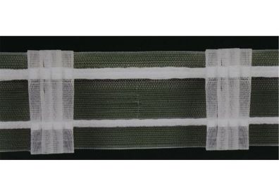 10 m. Gardinenband 50 mm Faltenband mit 4 Falten 1/3 Transparent Raffband 20410