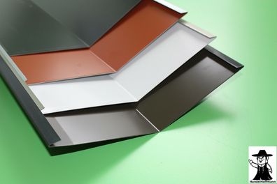 Rinneneinhang Traufblech Dachblech Alu Aluminium farbig 2 m lang 0,8 mm stark 