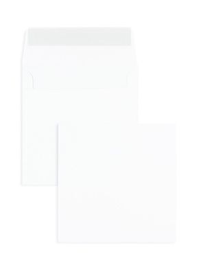 100 Briefumschläge Weiß 150x150 mm mit Haftklebung