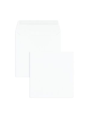 100 Briefumschläge Weiß 160x160 mm mit Haftklebung
