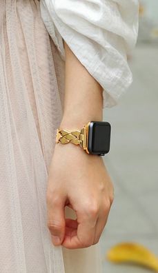 Edelstahl Armband für Apple Series SE/6/5/4/3 in Gold/ RoseGold/ Pink Business Casual