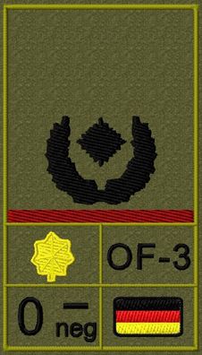 Bundeswehr Rangabzeichen, Blutgruppe, Karmesinrote Litze, Klett, Generalstabsoffizier